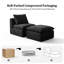 Ensemble fauteuil et repose-pieds compressés, fauteuil moderne à assise profonde avec ressorts ensachés et coussin assorti, gris foncé-131180593