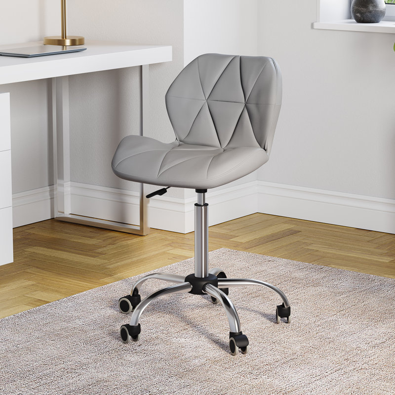 Muskoka Swivel Desk Chair Faux Leather With Adjustable Height, UKFR Certified, Grey