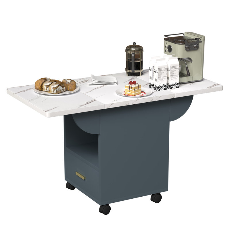 Versatile Folding Dining Table With Wheels And Storage, Ideal For Any Space