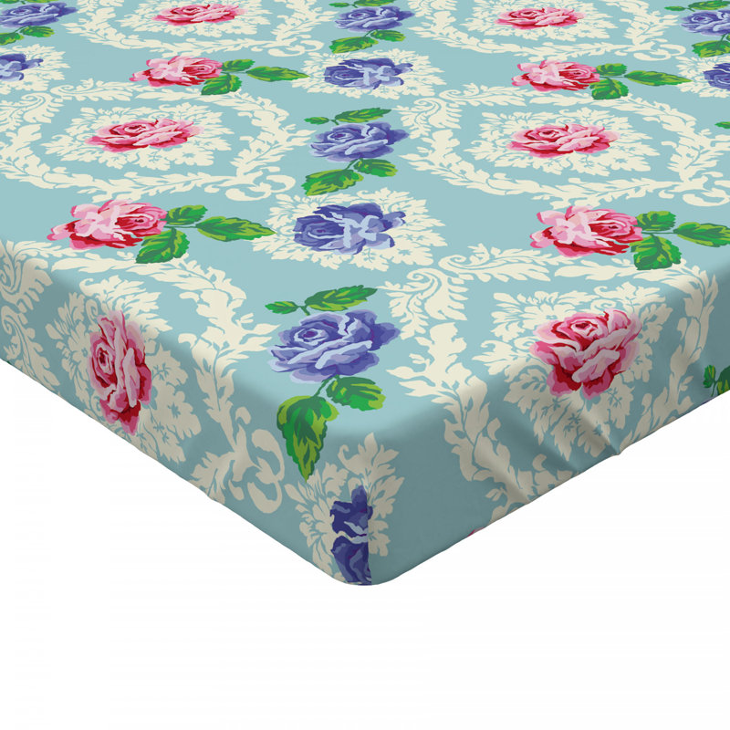 Microfiber Floral Fitted Sheet, Full Fitted Sheet