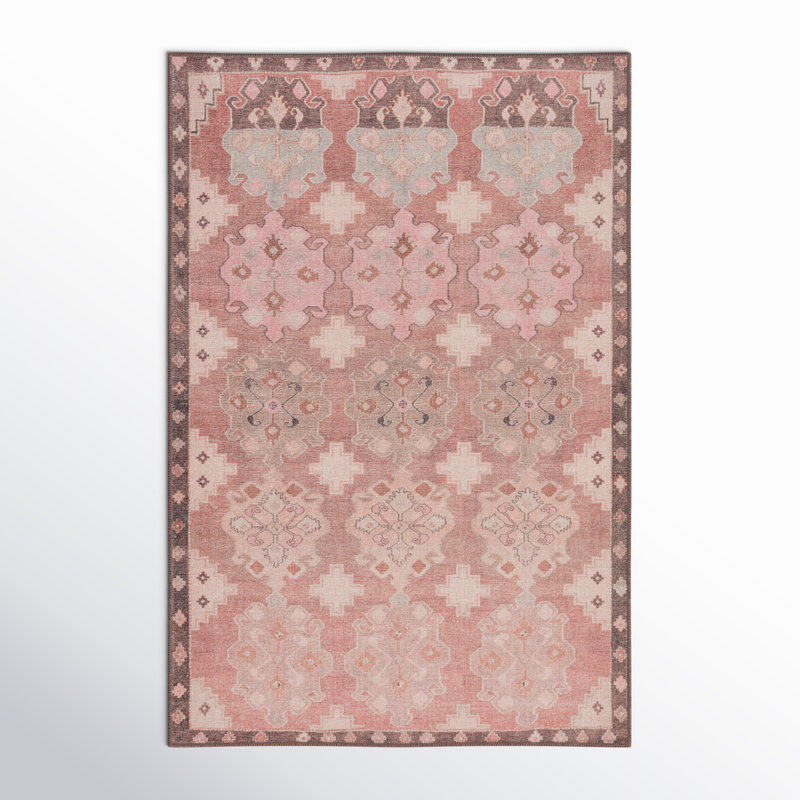 Asuncin Polyester Machine Washable Performance Rug, Rectangle 3'9" x 6'