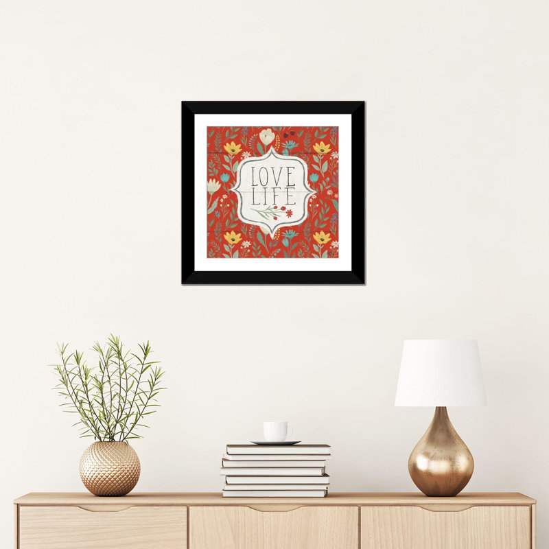 « fleuriing pensées v », impression sur toile, H 24 po x l 24 po x P 1 po, Papier avec cadre noir, Blanc