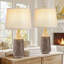 Ensemble de lampes de table en céramique de 23 po ChenJoss, convient aux chambres à coucher, aux salons, aux bureaux et aux bureaux (ensemble de 2)