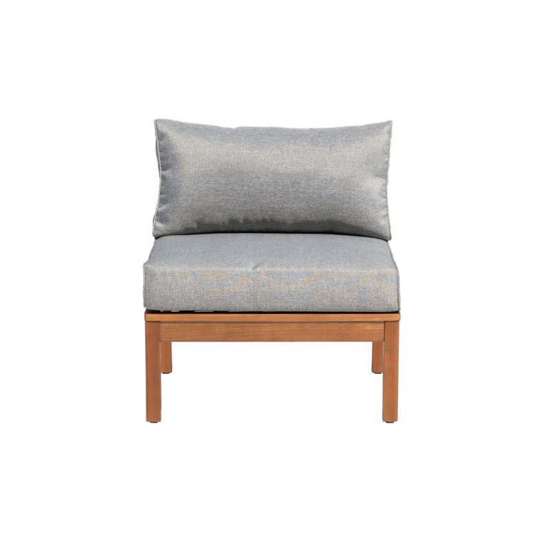 Leongard Solid Wood 2- Person Seating Group with Cushions
