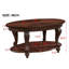 Ensemble de tables basses 3 pièces en bois d'hévéa avec tables de bout rondes au fini cerisier-129465460