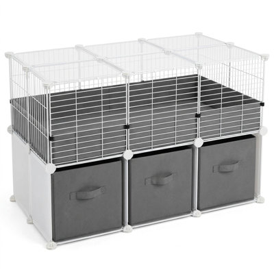 35.4" Small Pet Playpen with Storage Bins and Liner