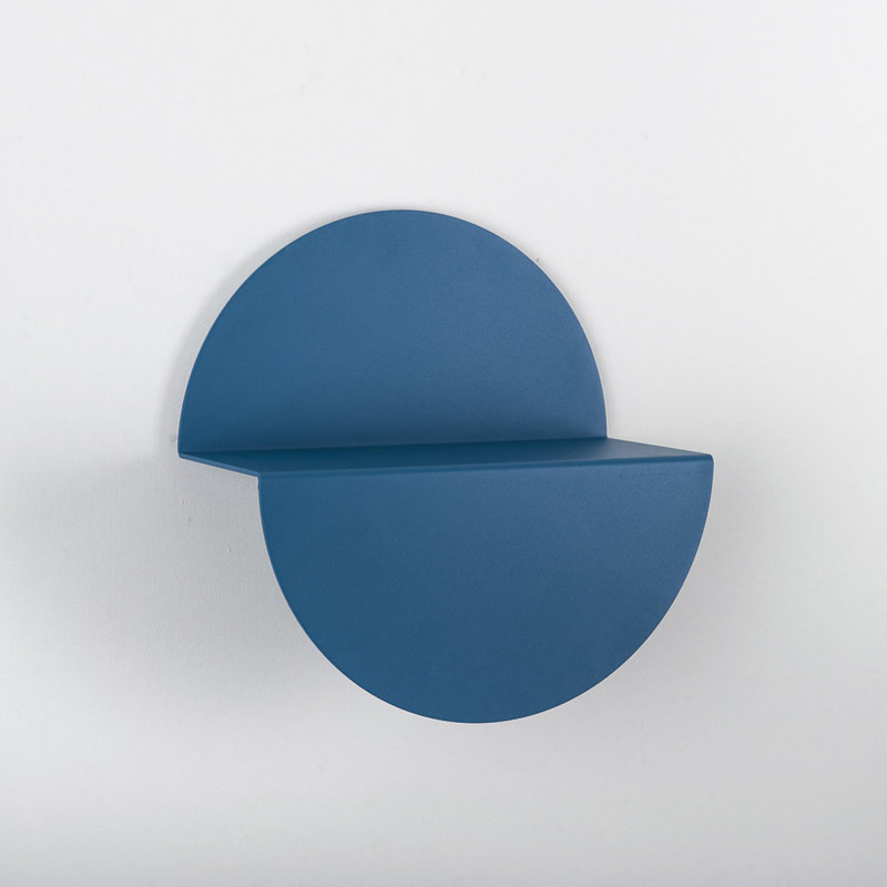 Arline Metal Floating Shelf, Large, Blue
