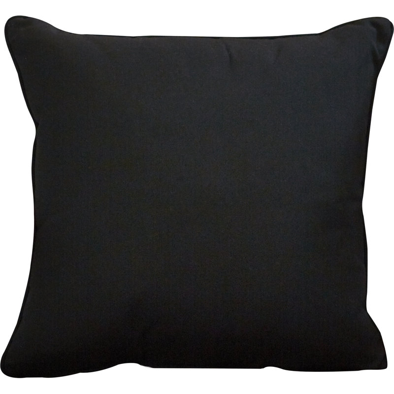 Sunbrella® Reversible Throw Pillow, Canvas Black Sunbrella® Canvas, 22" H x 22" W