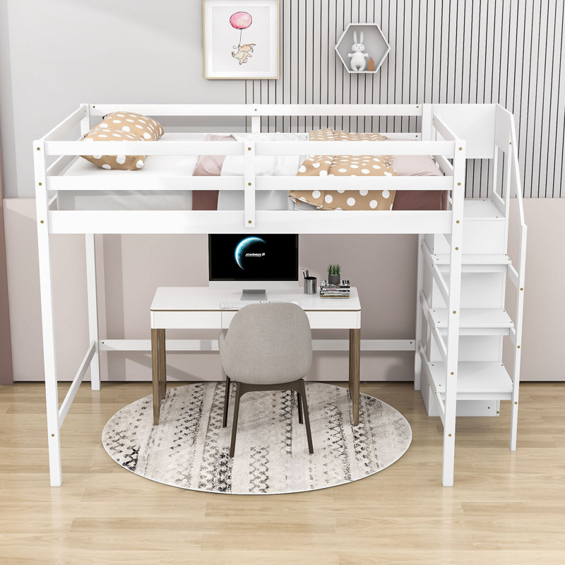 Lit mezzanine double Faroug par Harriet Bee, Blanc