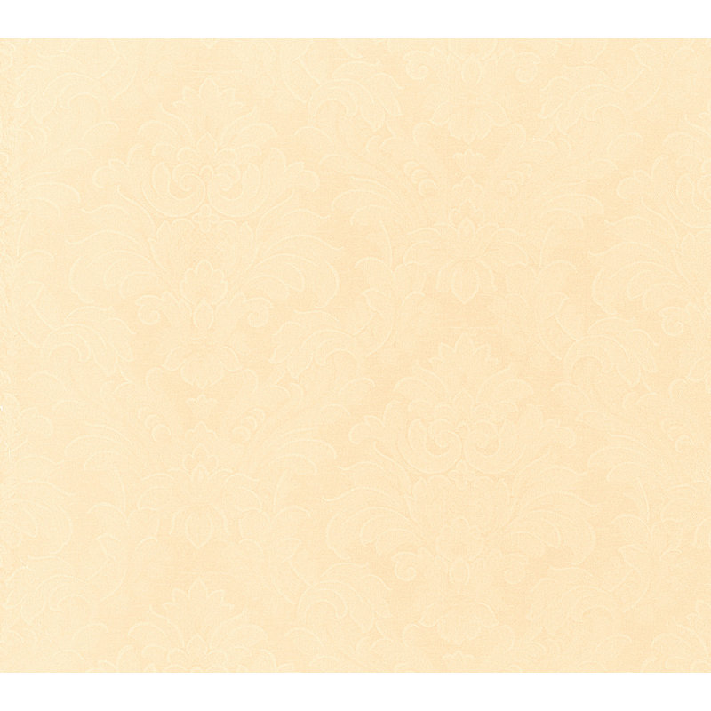 Neapolis 3 Neapolis 3 Floral Damask Design 33' L x 21" W Metallic Wallpaper Roll, Metallic Cream