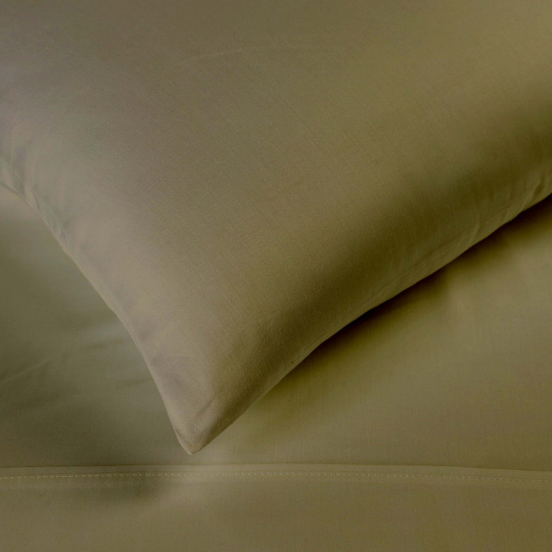 Superior 300 Thread Count Egyptian Cotton Blend Solid Pillowcases Set, Standard, Sage