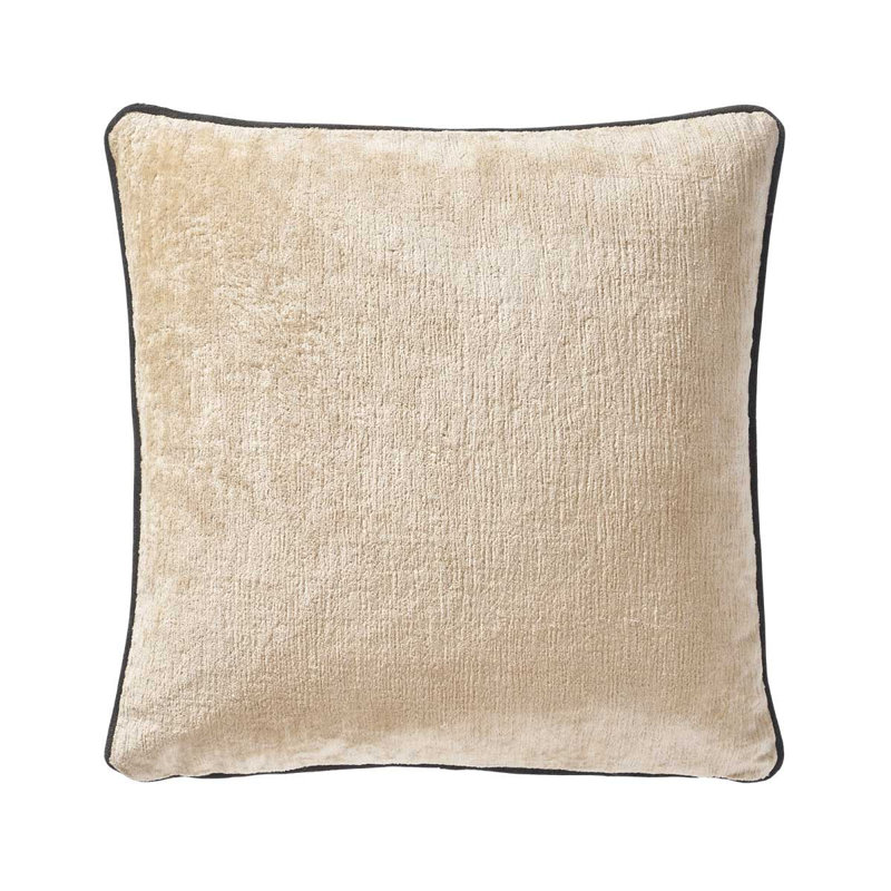 Boromee Velvet Pillow Cover & Insert, Ivory, Square 18"