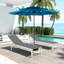 Parasol en aluminium bleu foncé à 3 niveaux 10 pi 10 pi - adapté pour la piscine extérieure et le patio, à utiliser au bord de la piscine-1049341972
