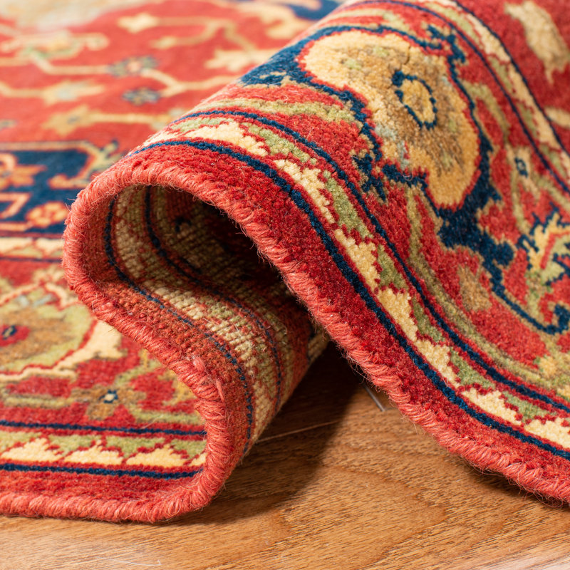 Eastwood Wool Oriental Area Rug in Norfolk Red, Rectangle 4' x 6'