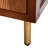 30.5" Tall Modern Two-toned Fluted Parquet Design Wood End Table With Storage Shelf For Living Room, Antique Walnut And Natural Finish