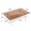 Table basse moderne en verre rectangulaire avec tablette en bois et structure en métal, table de salon moderne-156893610-156893611