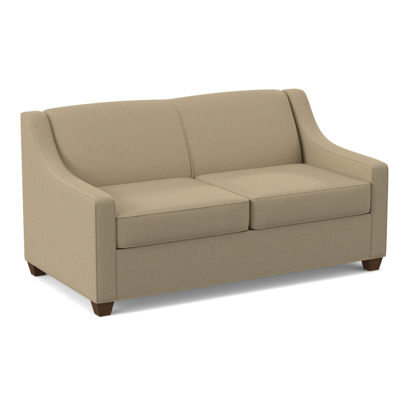 Phillips 68" Square Arm Loveseat with Reversible Cushions, Antic Sahara, Montana Walnut