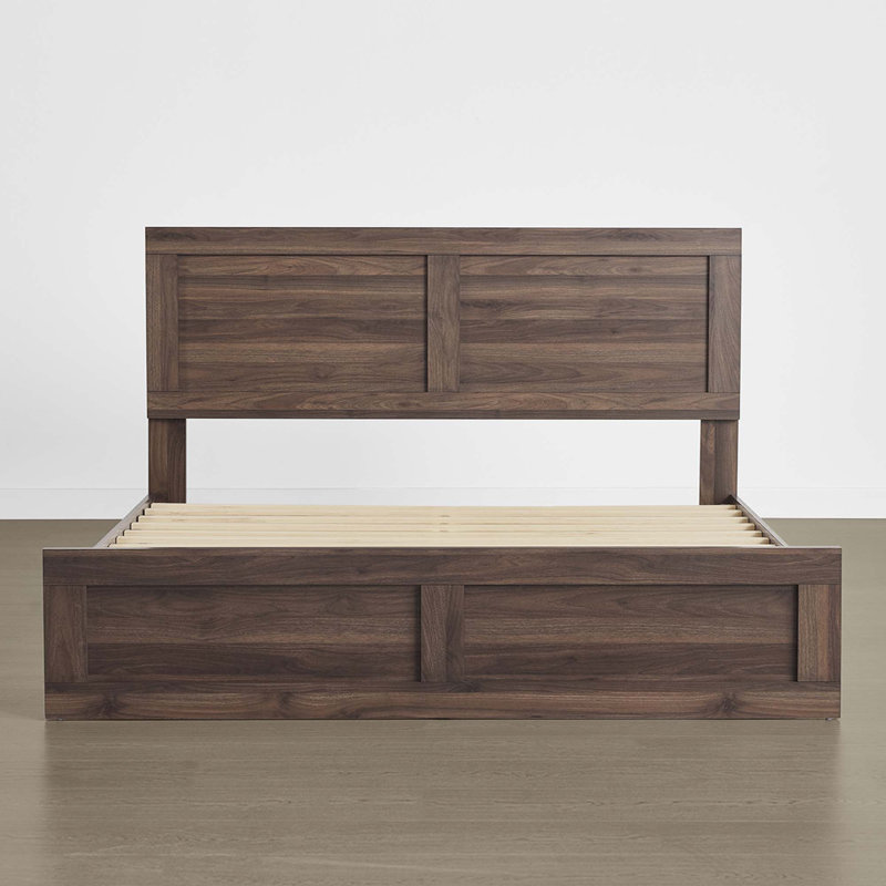 Lit en bois Farmhouse, Noyer, Double
