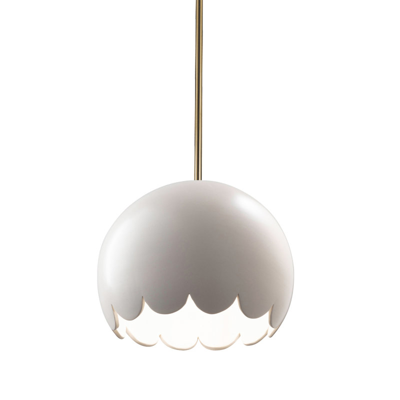 Luminaire suspendu 1 lumière Hajra, Laiton antique, Rosé brillant