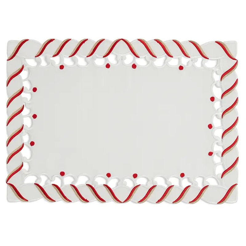 Ensemble de 4 napperons de Noël Christmas Cane