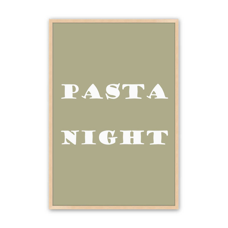 Imprimé Pasta Night, H 21 po x l 17 po, Érable brut
