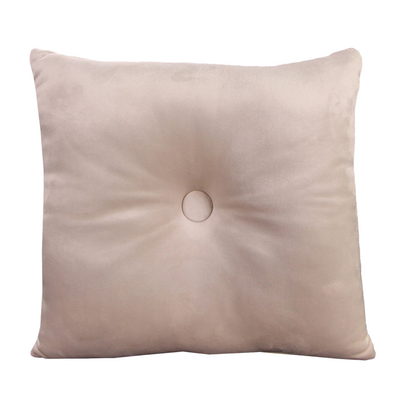 16" x 16" Tufted Indoor Throw Pillow with Button, Fairview Ecru, 18"H x 18"W