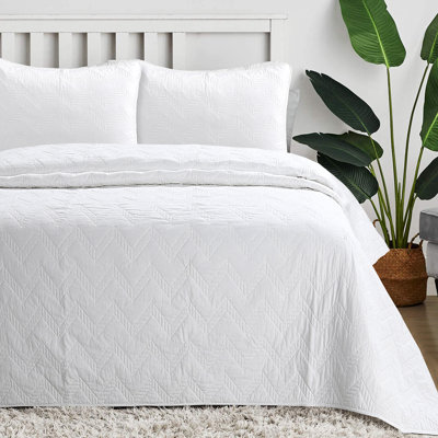 Ensemble de courtepointe réversible  White