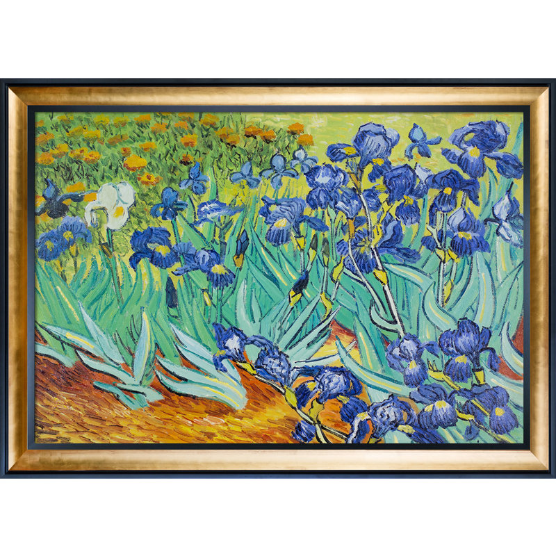 « irises » par vincent van gogh-picture cadre, reproduction d’art sur toile, H 29,5 po x l 41,5 po x P 2 po