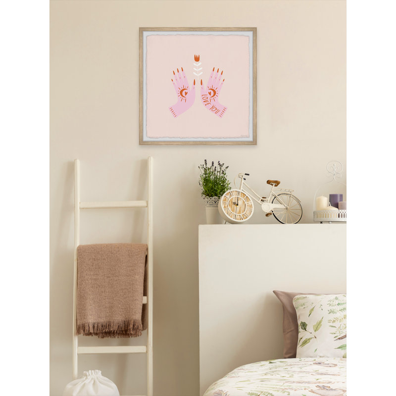 Lovers Hand - Single Picture Frame Painting, 61cm H x 61cm W x 3.81cm D