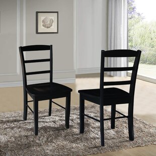 Amasya Ladder Back Side Chair (Set of 2) Lark Manor Color: Black