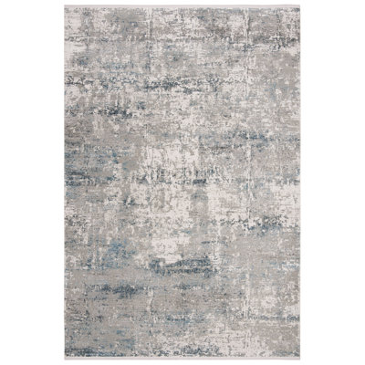 Cuccia 700 Viscose/Acyrlic Abstract Rug in Teal/Gray