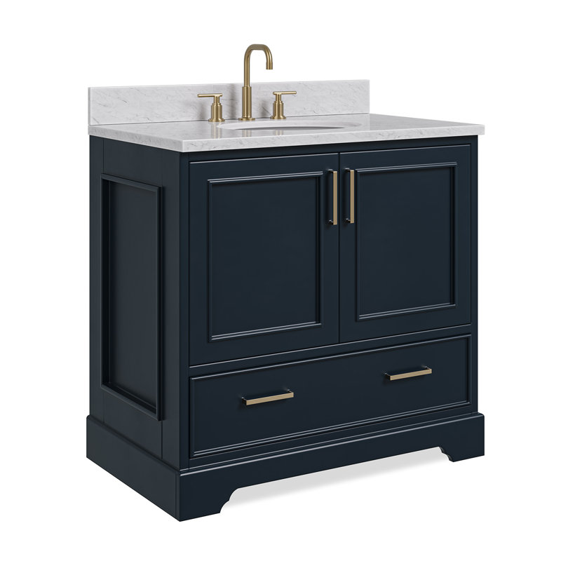 Meuble-lavabo simple avec plateau Abita 55, Gris, Oval, 37″