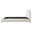 Lit plateforme tapissier de style grand lit avec tête de lit courbée, structure de lit en bois massif et aucun sommier tapissier-23701363