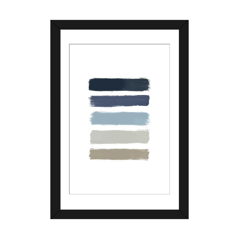 «Stripes», reproduction d'impression sur toile, H 24 po x l 16 po x P 1 po, Papier d'art encadré noir, Blanc