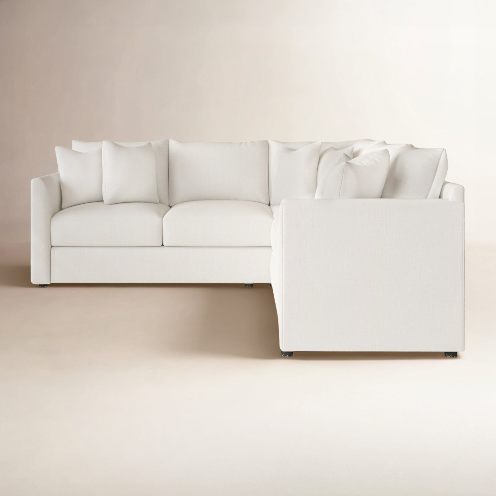 Cecelia Upholstered L-Sectional, Left Hand Facing, Nomad Snow Crypton® Chenille