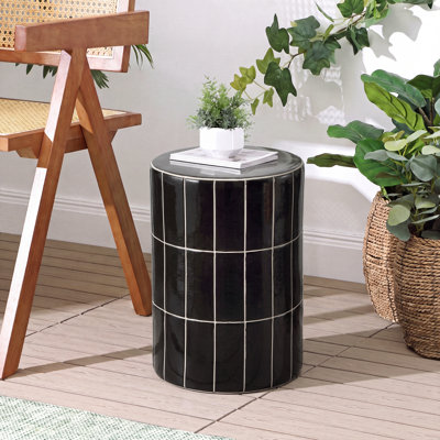 Tabouret de jardin tambour en céramique Karo