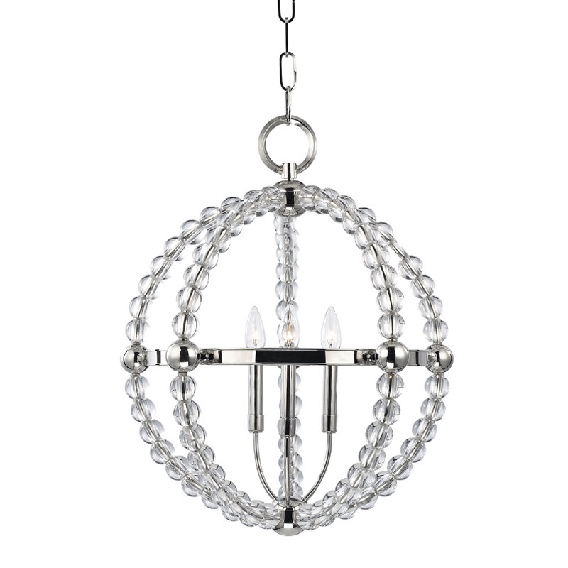 Luminaire suspendu 3 lumières Danville, Nickel poli