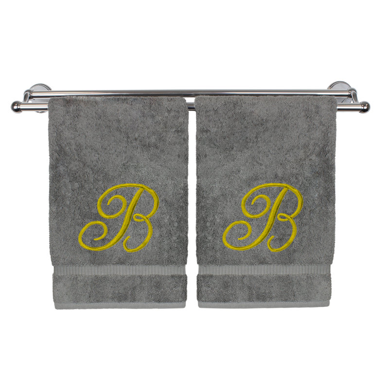 Super Plush Hand Towel, Grey/Gold, B