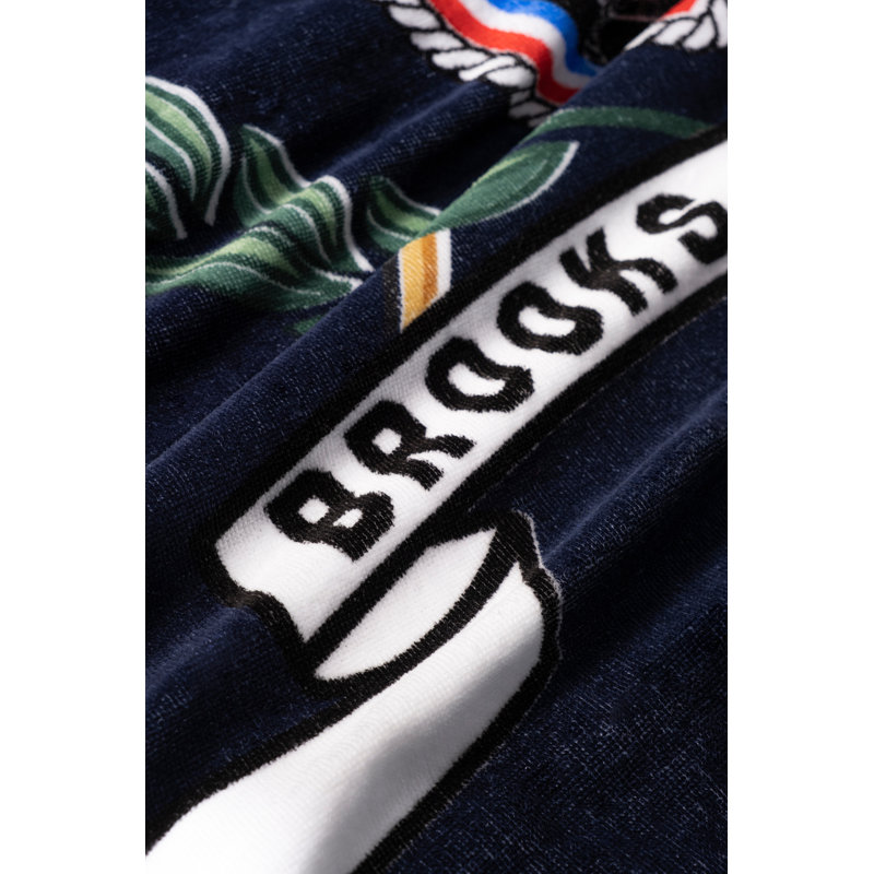 LOGO CREST Turkish Cotton Beach Towel, Navy