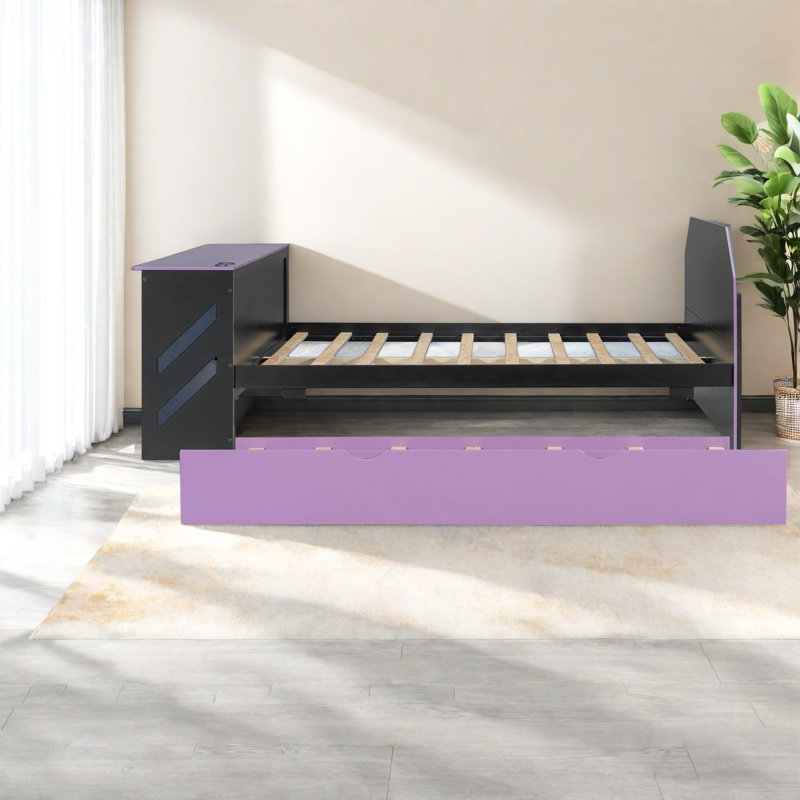 Lits multifonctionnels avec bureau gigogne, lit de jour moderne en bois aggloméré