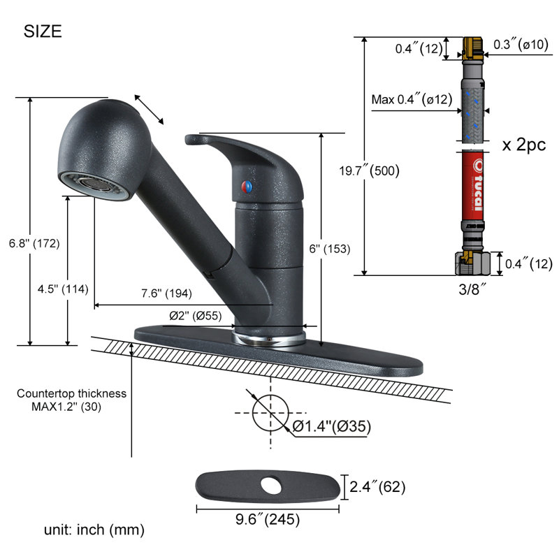 WOWOW Pull Out Kitchen Faucet