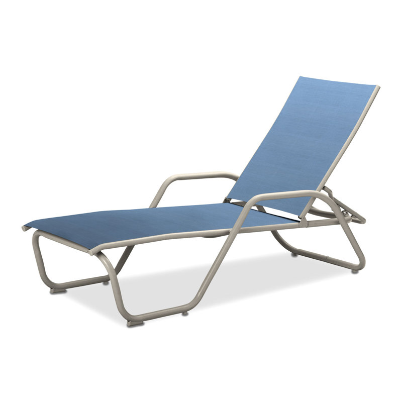 Chaise longue inclinable Gardenella, Gris chaleureux texturé, Ciel 42D