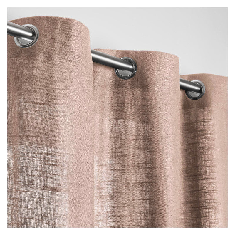 Bellavista Semi Sheer Curtain Single Panel, Width 350 x Drop 280cm, Light Beige