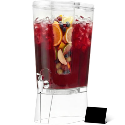 3 Gallon Drink Dispenser For Parties, Large Plastic Beverage Container For Juice/Tea/Soda With Stand & Ice Core, Clear Lemonade Dispenser With Spigot, Bpa Free Water Pitcher For Hosting