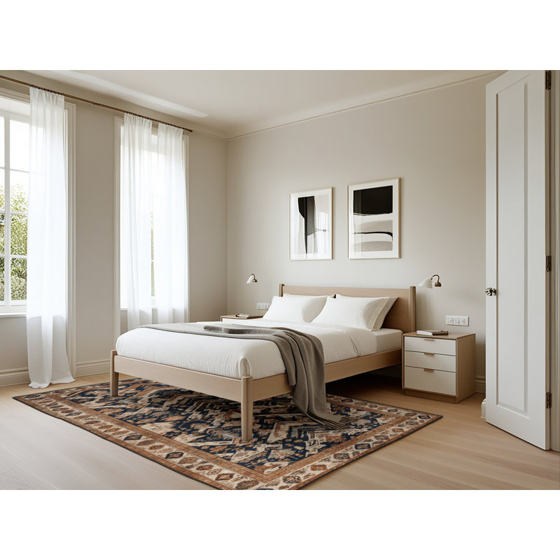 Tapis brun lavable à la machine, Rectangle 5 pi x 7 pi