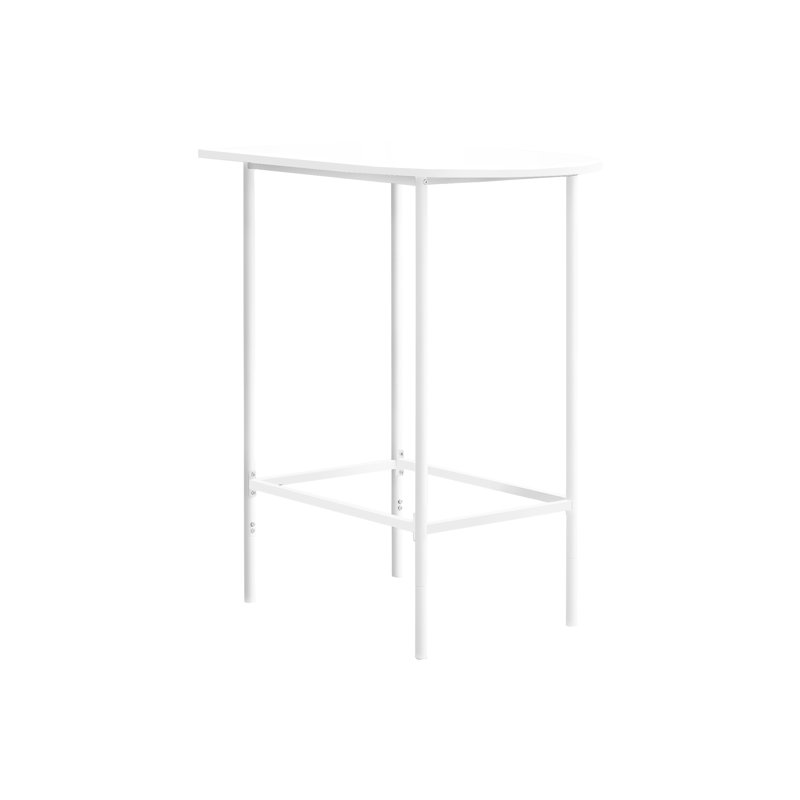 Table de bar rectangulaire moderne 36 po, stratifié blanc et métal, pour comptoir de cuisine pour petites maisons, structure en métal