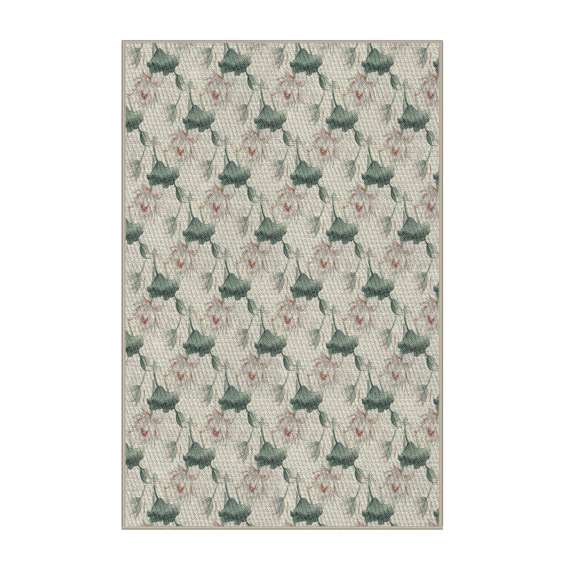 Tapis vert à motif floral Cieran, Rectangle 5 pi x 7 pi