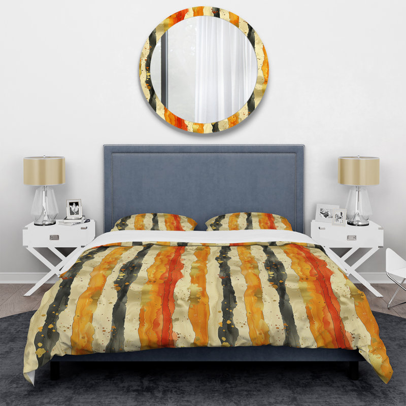 Ensemble de housse de couette beige et doré Glam Sparkling Stripes IV - Glam