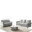 Canapé modulaire 2 + 3 avec rangement, tissu d'ameublement en lin gris et espace de rangement caché