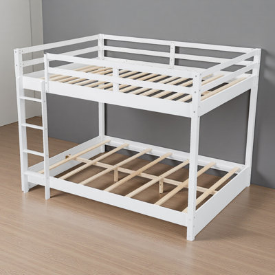 Sturdy Queen Size Bunk Bed With Ladder – Space-Saving Solid Pine & Mdf Frame, No Box Spring Needed